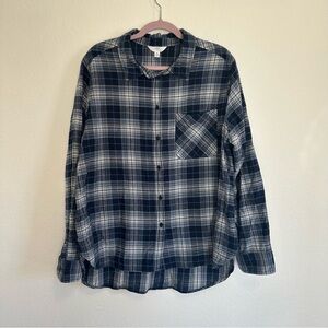 Time and Tru Women’s Blue Plaid Button-Up Shirt – Size XL